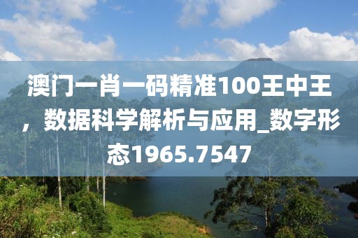 澳門一肖一碼精準100王中王，數(shù)據(jù)科學(xué)解析與應(yīng)用_數(shù)字形態(tài)1965.7547