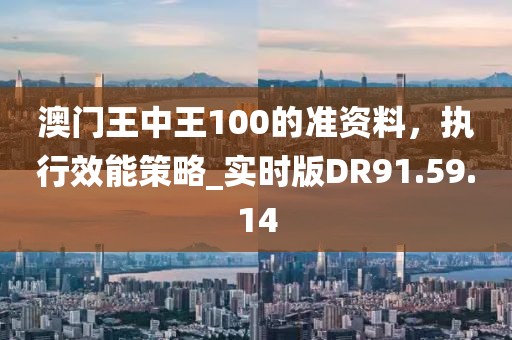 澳門王中王100的準(zhǔn)資料，執(zhí)行效能策略_實(shí)時(shí)版DR91.59.14