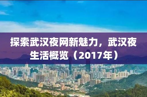 探索武漢夜網(wǎng)新魅力，武漢夜生活概覽（2017年）