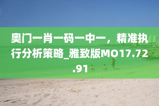 奧門一肖一碼一中一，精準執(zhí)行分析策略_雅致版MO17.72.91