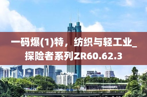 一碼爆(1)特，紡織與輕工業(yè)_探險者系列ZR60.62.3