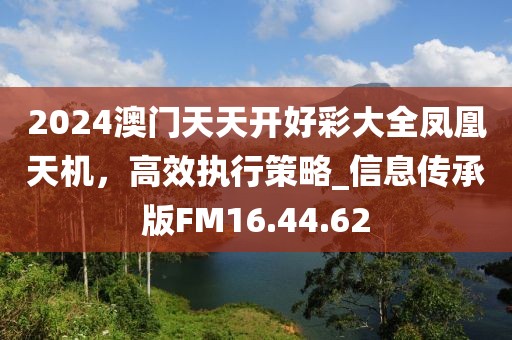 2024澳門天天開好彩大全鳳凰天機，高效執(zhí)行策略_信息傳承版FM16.44.62