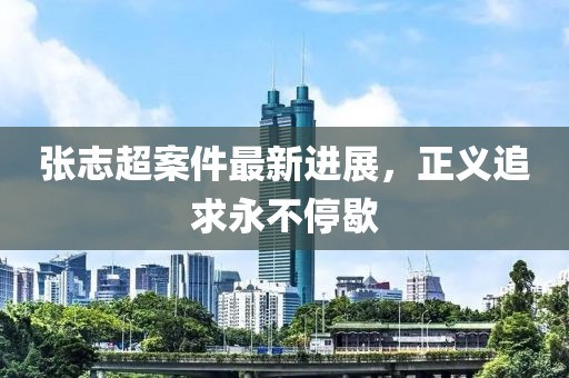 張志超案件最新進(jìn)展，正義追求永不停歇