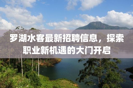 羅湖水客最新招聘信息，探索職業(yè)新機遇的大門開啟