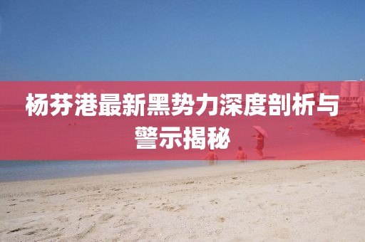 楊芬港最新黑勢力深度剖析與警示揭秘