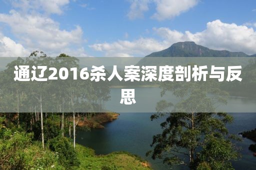 通遼2016殺人案深度剖析與反思