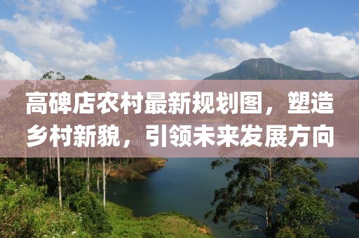 高碑店農(nóng)村最新規(guī)劃圖，塑造鄉(xiāng)村新貌，引領(lǐng)未來(lái)發(fā)展方向