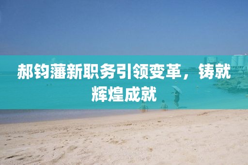 郝鈞藩新職務(wù)引領(lǐng)變革，鑄就輝煌成就