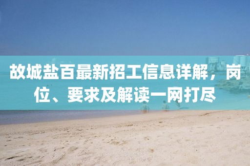 故城鹽百最新招工信息詳解，崗位、要求及解讀一網(wǎng)打盡