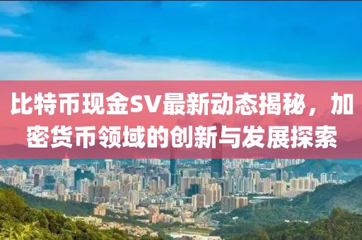 比特幣現(xiàn)金SV最新動態(tài)揭秘，加密貨幣領(lǐng)域的創(chuàng)新與發(fā)展探索