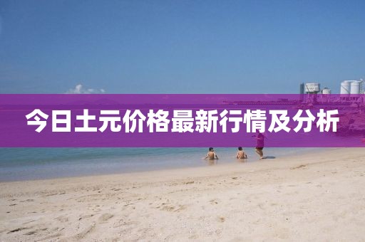 今日土元價格最新行情及分析