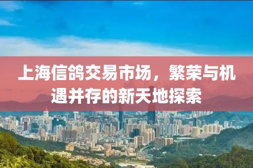 上海信鴿交易市場(chǎng)，繁榮與機(jī)遇并存的新天地探索