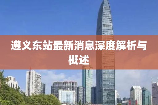 遵義東站最新消息深度解析與概述