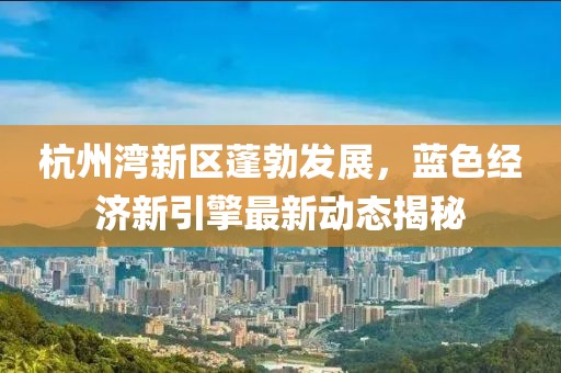 杭州灣新區(qū)蓬勃發(fā)展，藍色經(jīng)濟新引擎最新動態(tài)揭秘