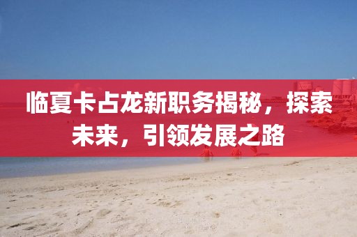 臨夏卡占龍新職務(wù)揭秘，探索未來，引領(lǐng)發(fā)展之路
