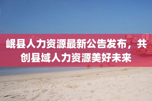 岷縣人力資源最新公告發(fā)布，共創(chuàng)縣域人力資源美好未來