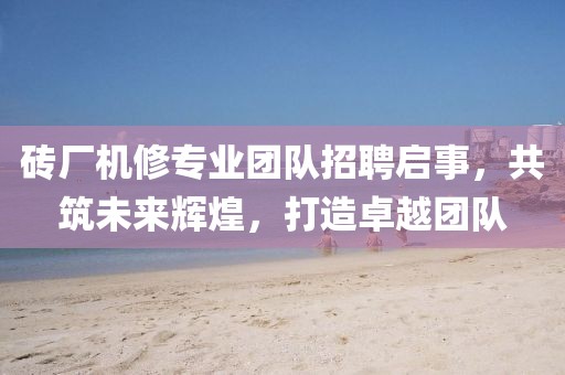 磚廠機修專業(yè)團(tuán)隊招聘啟事，共筑未來輝煌，打造卓越團(tuán)隊