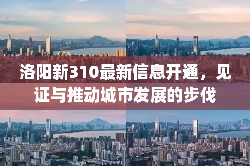 洛陽新310最新信息開通，見證與推動城市發(fā)展的步伐