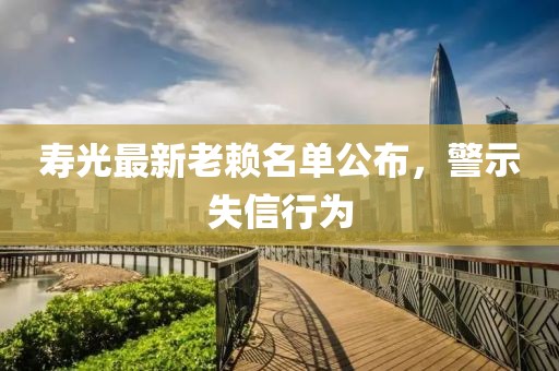 壽光最新老賴名單公布，警示失信行為