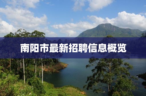 南陽市最新招聘信息概覽