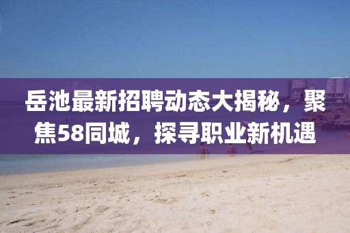 岳池最新招聘動態(tài)大揭秘，聚焦58同城，探尋職業(yè)新機(jī)遇