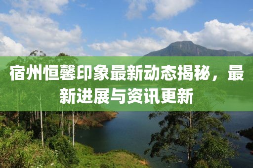 宿州恒馨印象最新動態(tài)揭秘，最新進展與資訊更新