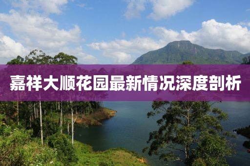 嘉祥大順花園最新情況深度剖析