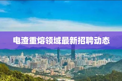 電渣重熔領(lǐng)域最新招聘動態(tài)
