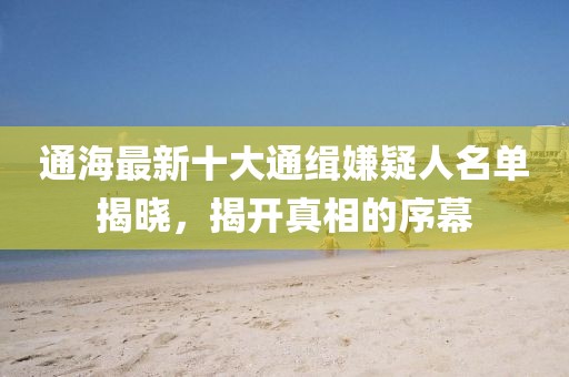 通海最新十大通緝嫌疑人名單揭曉，揭開真相的序幕