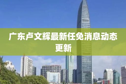 廣東盧文輝最新任免消息動態(tài)更新