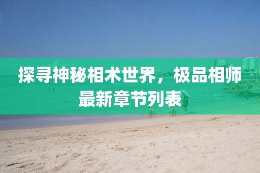 探尋神秘相術(shù)世界，極品相師最新章節(jié)列表