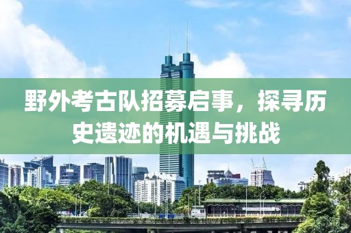 野外考古隊招募啟事，探尋歷史遺跡的機遇與挑戰(zhàn)