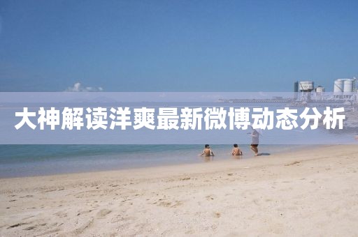 大神解讀洋爽最新微博動(dòng)態(tài)分析