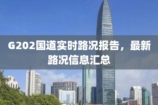 G202國道實時路況報告，最新路況信息匯總