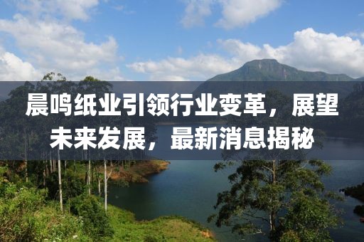晨鳴紙業(yè)引領(lǐng)行業(yè)變革，展望未來發(fā)展，最新消息揭秘