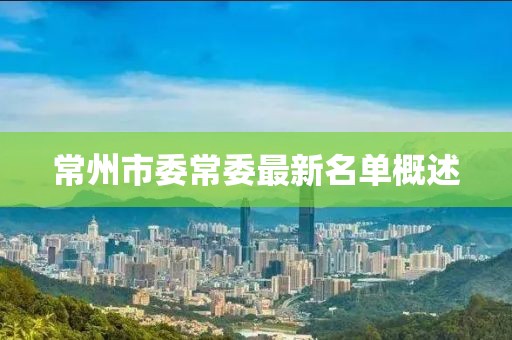 常州市委常委最新名單概述