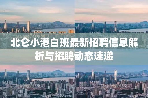 北侖小港白班最新招聘信息解析與招聘動(dòng)態(tài)速遞
