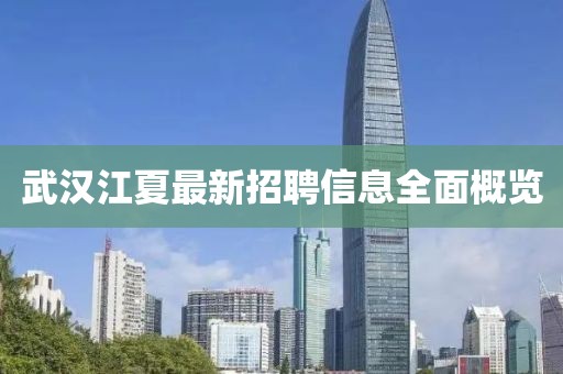 武漢江夏最新招聘信息全面概覽