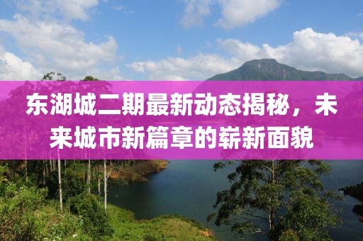 東湖城二期最新動(dòng)態(tài)揭秘，未來(lái)城市新篇章的嶄新面貌