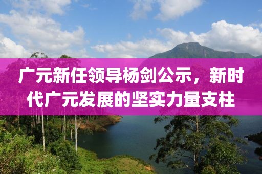 廣元新任領(lǐng)導(dǎo)楊劍公示，新時(shí)代廣元發(fā)展的堅(jiān)實(shí)力量支柱