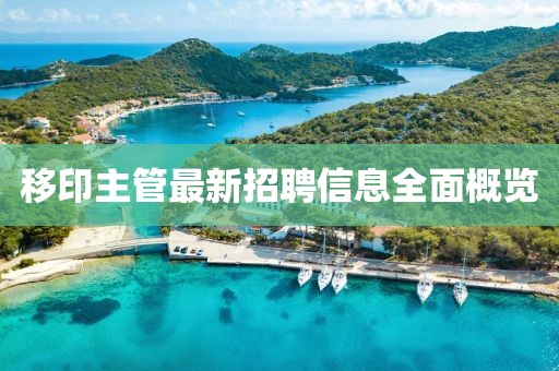移印主管最新招聘信息全面概覽