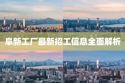 阜新工廠最新招工信息全面解析