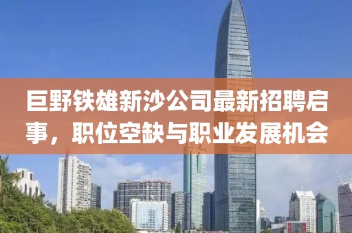 巨野鐵雄新沙公司最新招聘啟事，職位空缺與職業(yè)發(fā)展機會