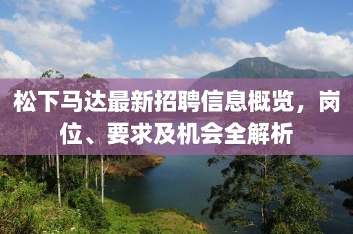松下馬達(dá)最新招聘信息概覽，崗位、要求及機(jī)會全解析