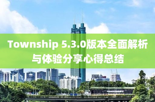 Township 5.3.0版本全面解析與體驗分享心得總結(jié)