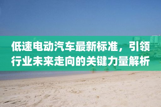 低速電動(dòng)汽車最新標(biāo)準(zhǔn)，引領(lǐng)行業(yè)未來走向的關(guān)鍵力量解析