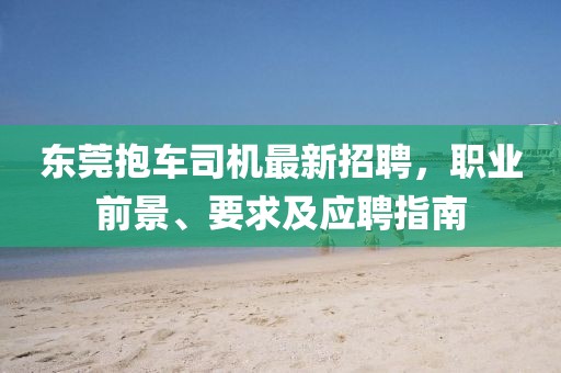 東莞抱車司機(jī)最新招聘，職業(yè)前景、要求及應(yīng)聘指南