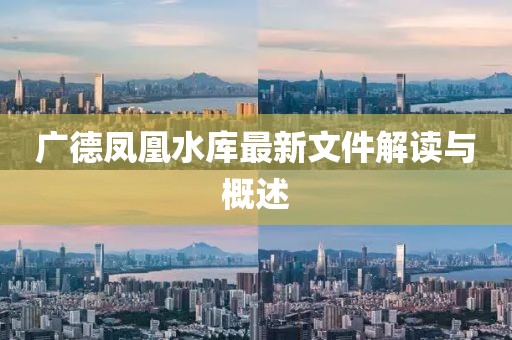 廣德鳳凰水庫最新文件解讀與概述