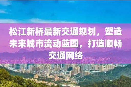松江新橋最新交通規(guī)劃，塑造未來城市流動藍(lán)圖，打造順暢交通網(wǎng)絡(luò)