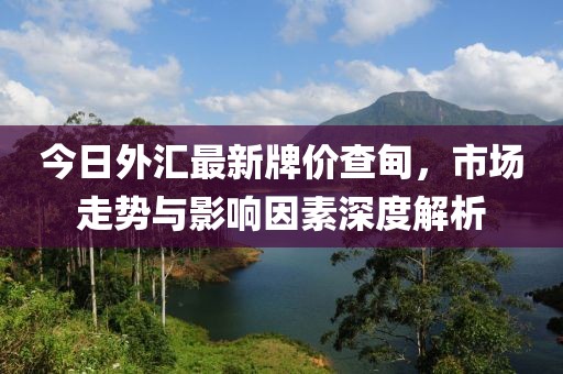 今日外匯最新牌價查甸，市場走勢與影響因素深度解析